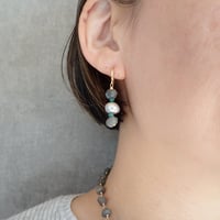 labradorite × FWP earring - E205