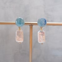Kyanite × Rectangle FWP Earring- E195