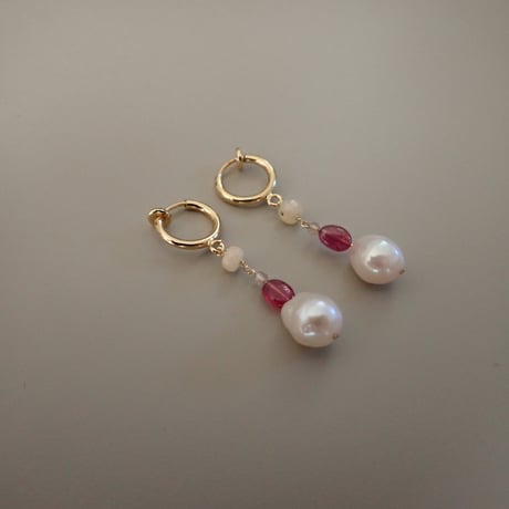 color stone × FWP earring ✴︎pink✴︎- E201