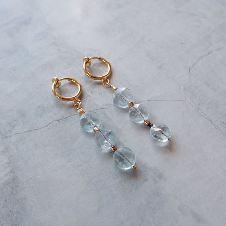 aquamarine trio earring - E207