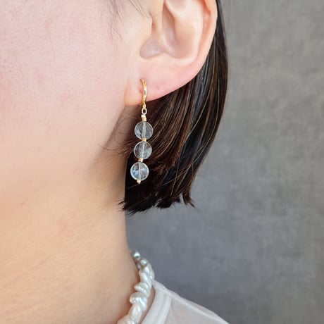 aquamarine trio earring - E207