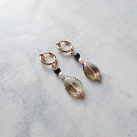 Lemon Qtz × eagle eye earring - E184