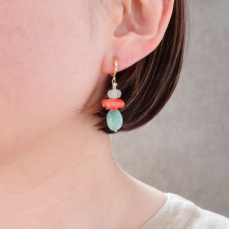 Aquamarine tropical Earring - E142