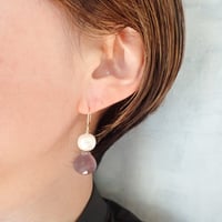 Pearl×Chalcedony Combi Earring E83