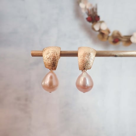 Drop Perl earring ＊pink color＊E38