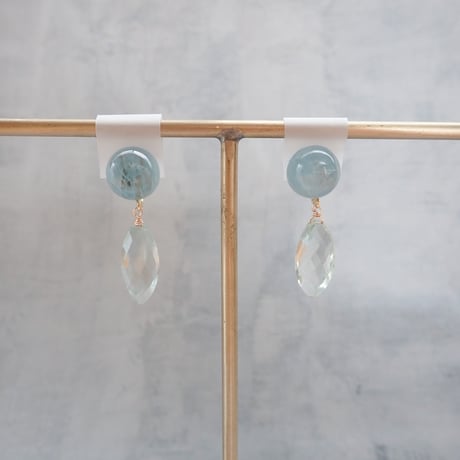 Kyanite × Green Amethyst Earring- E194