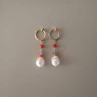 color stone × FWP earring ✴︎red✴︎- E198