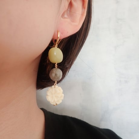 Bone Flower Big  Earring E67