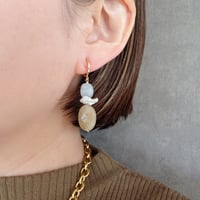 Rutile Quartz × Aquamarine Earring- E155