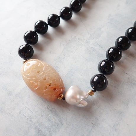 Onyx ×Carving agate beads NC - N78