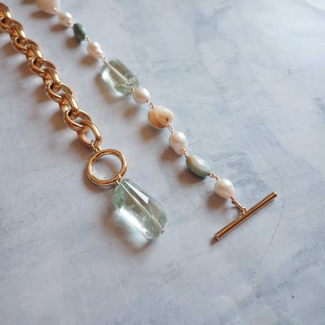 Green tone GD Toggle Necklace N24