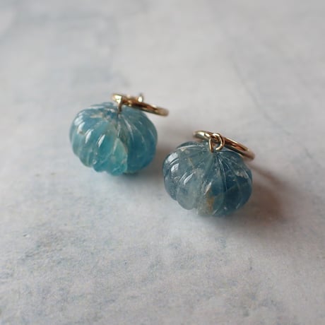 Pumpkin cut tourmaline ✴︎ indigo blue ✴︎ earring - E171 ver.01