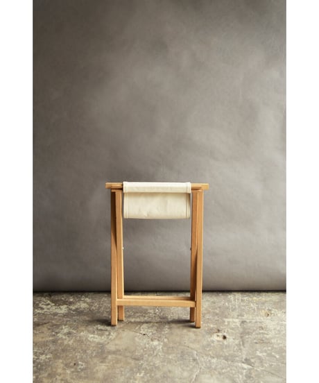 09-CH231054 oak folding stool canvas seat