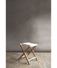 09-CH231054 oak folding stool canvas seat