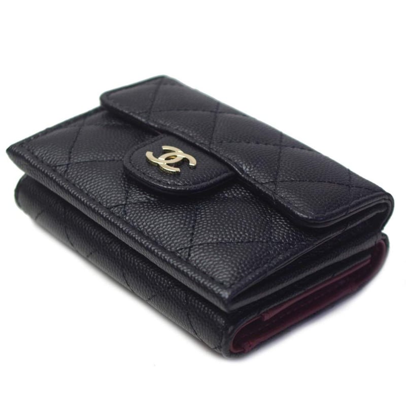 CHANEL ブラックレザー 三つ折り財布 楽天市場】【10%OFF】 シャネル 三つ折り財布 クラシック スモール