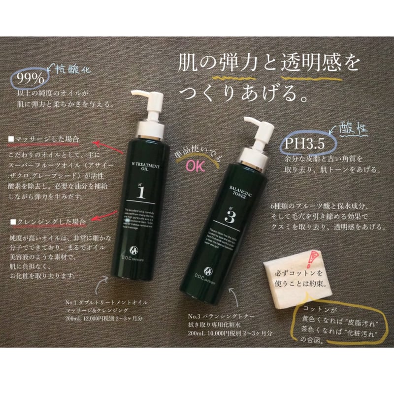DOCスキンケア　ドックスキンケア　ダブルトリートメントオイル1番 104日間スキンケアプログラム – 商品一覧 – ダブル