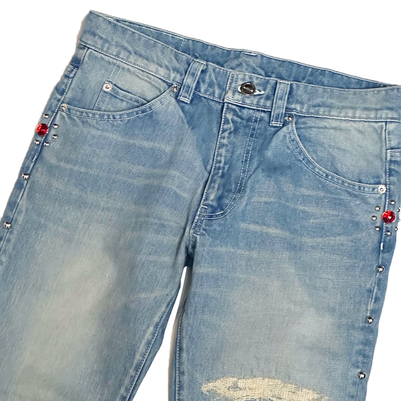 【Yoyocha25 】STUDS DETAIL DENIM PANTS Studs Denim Pants