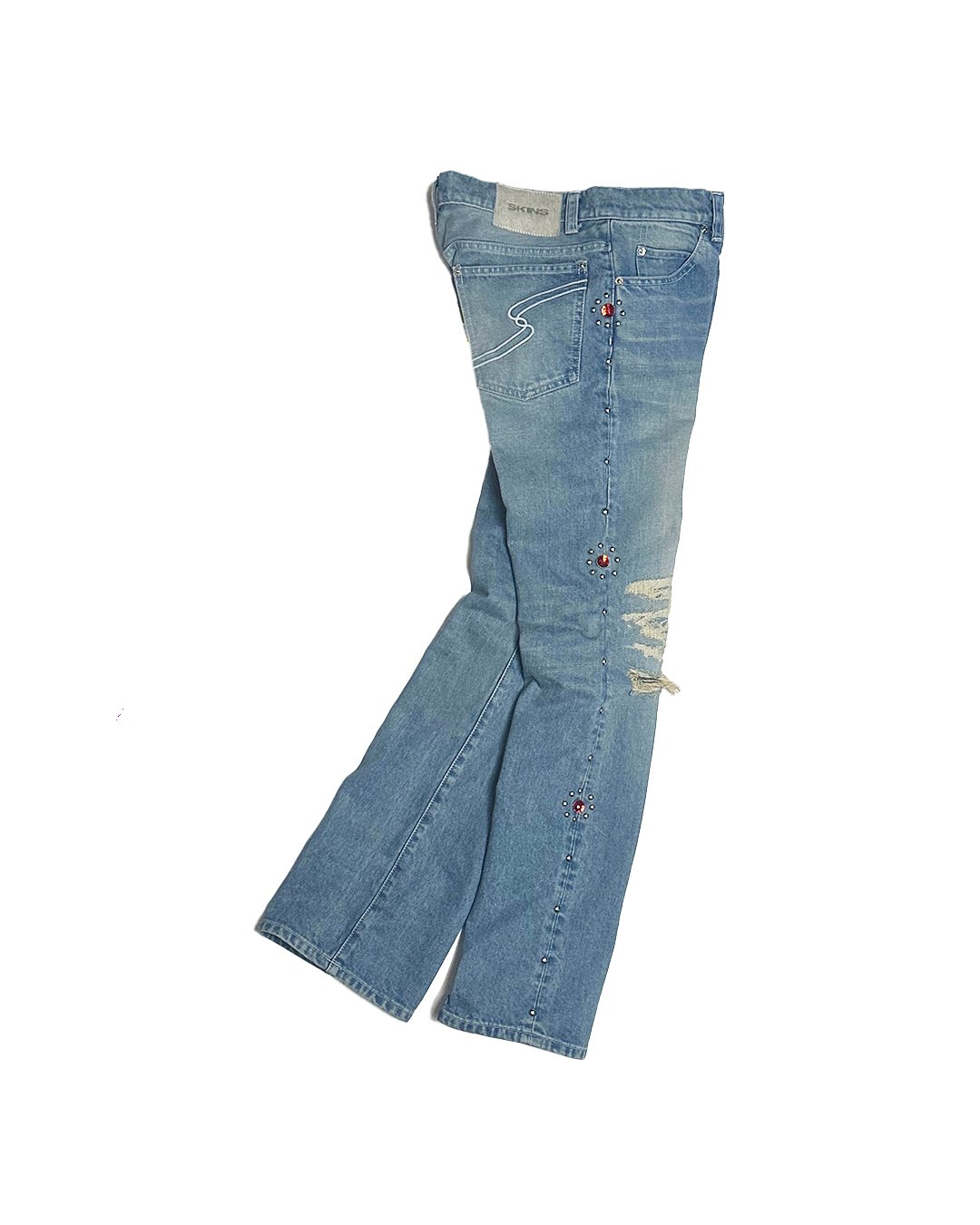 LIMITED】STUDS DAMAGED DENIM PANTS / INDIGO | S LIMITED】STUDS DAMAGED DENIM PANTS / INDIGO | S