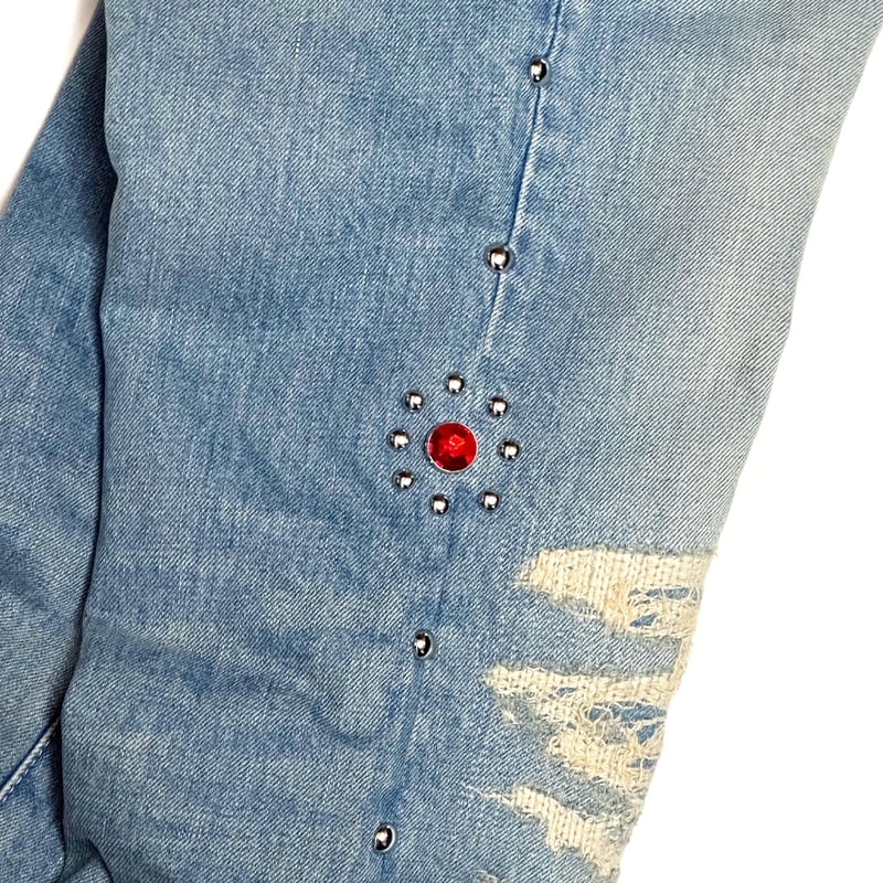 LIMITED】STUDS DAMAGED DENIM PANTS / INDIGO | S
