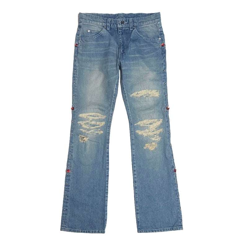 LIMITED】STUDS DAMAGED DENIM PANTS / INDIGO | S