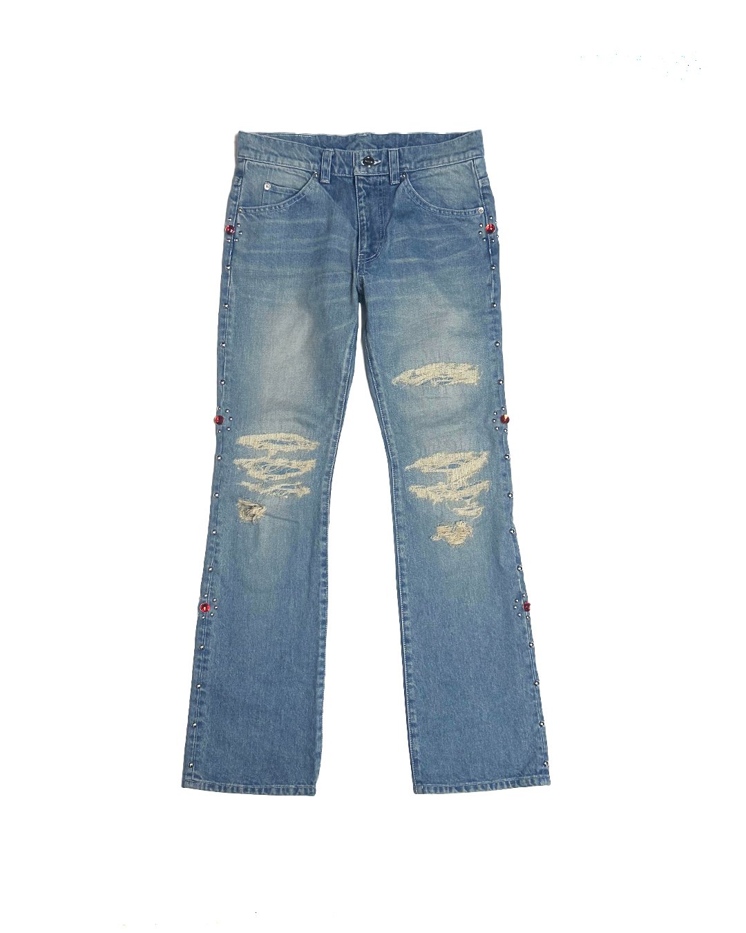 LIMITED】STUDS DAMAGED DENIM PANTS / INDIGO | S