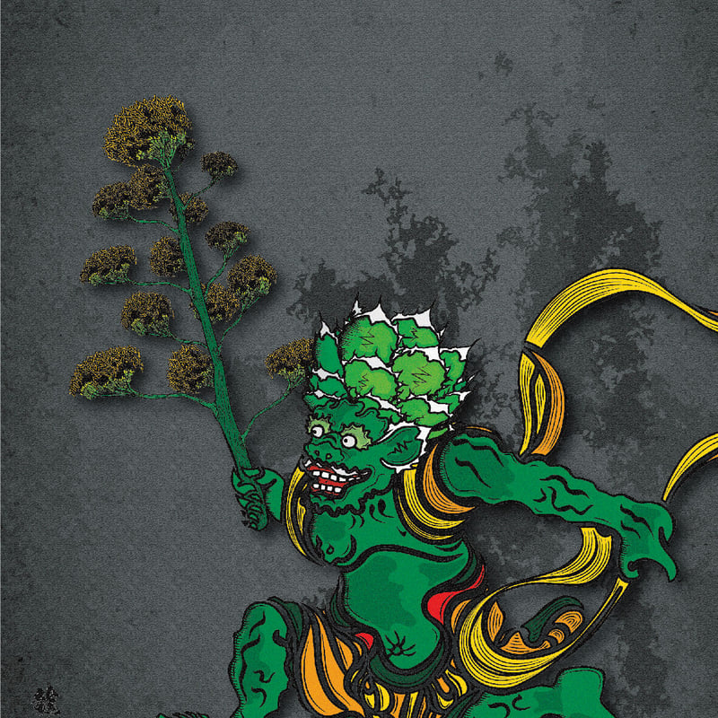 Green Prickle 象牙宮 浮世絵風 アート作品 黒フレーム付き 象牙宮】浮世絵風 | ファーニーズ商店