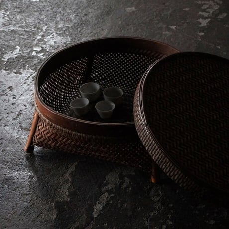 籠　茶器入れ