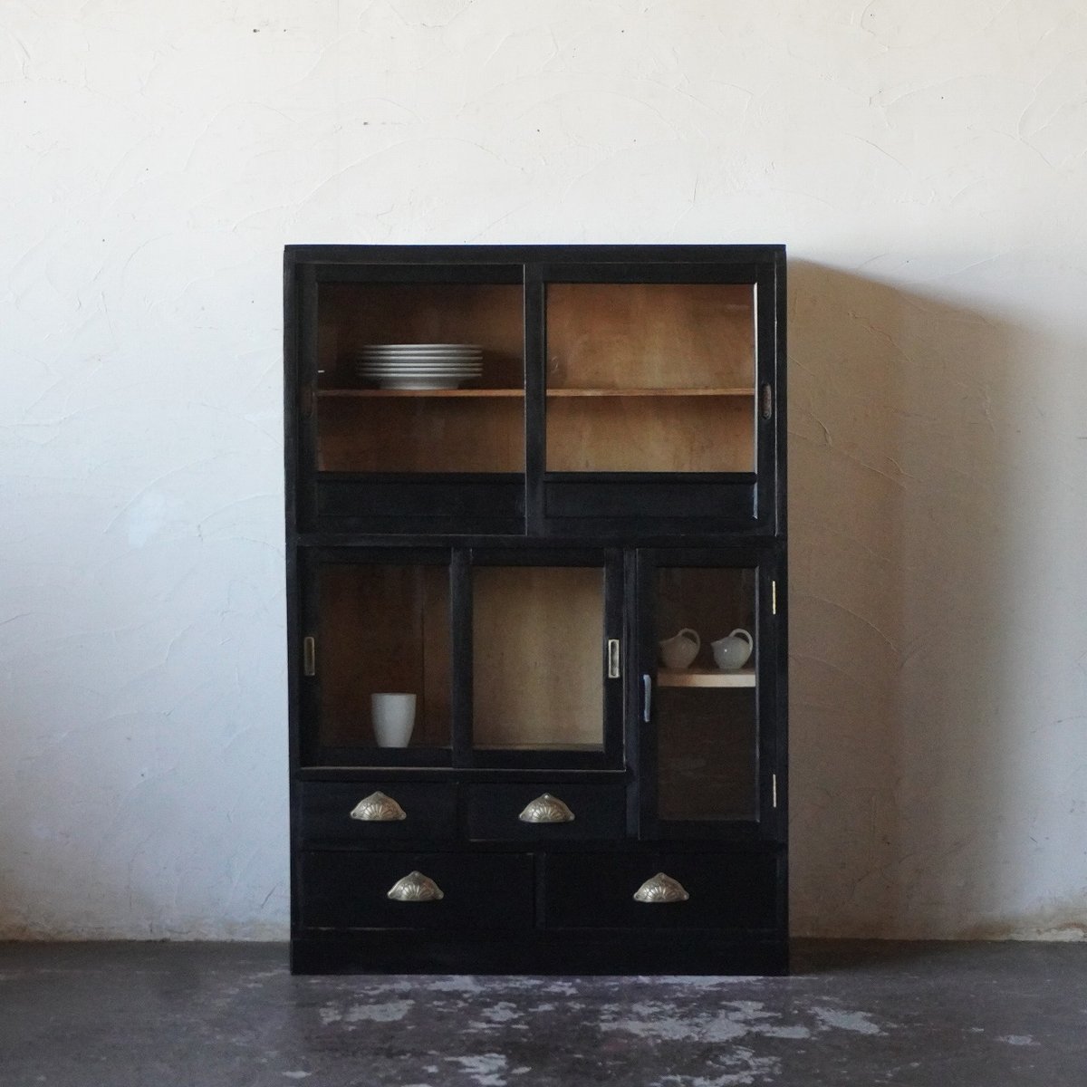 アンティーク　ガラス戸棚 ガラス戸棚 アンティークFUNNEL