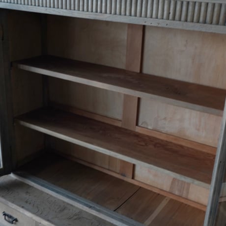 ガラス扉棚　楢