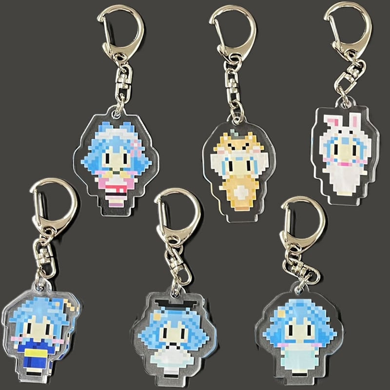 ぽっとちゃんドット絵アクリルキーホルダー | ポサラ村秋田支店