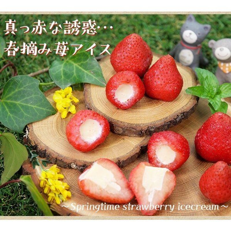 送料無料】春摘み苺アイス 50粒 カゴ風 fb-1 | mogumogu pantry