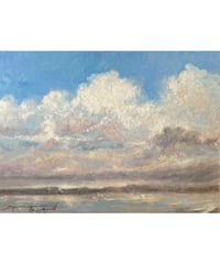 夏の想い出/Souvenir d'été　油絵　Oil painting　（木製ボード）No.B10905　29.5㎝ x 39.5cm