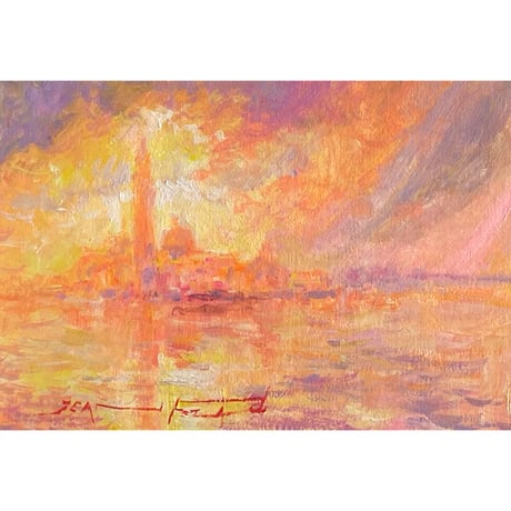 Venise1 　Oil painting 油絵 (Bristol board)　HB10438　(19.5cm x 13.5cm)