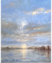 ルミエール　油絵　Oil painting　（木製ボード）No.10715 29.5㎝x24.5cm
