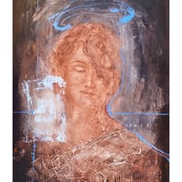 瞑想/Méditation 油絵　Oil painting　10618 硬質紙（55㎝x40cm )