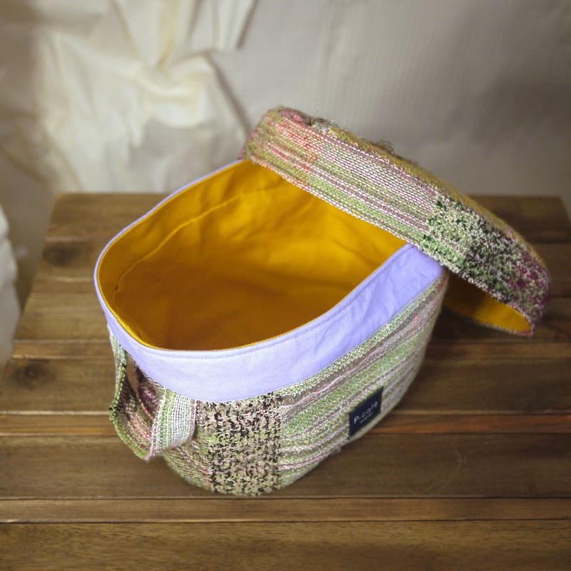 63　ハンドメイド リメイク 布バスケット　ファブリックバスケット小物入れ　鳥 63 ハンドメイド リメイク 布バスケット ファブリックバスケット