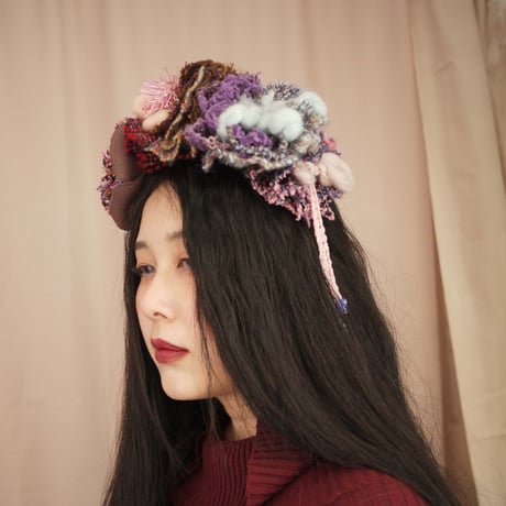 【個性的】糸による花々のヘッドドレス Peking Opera