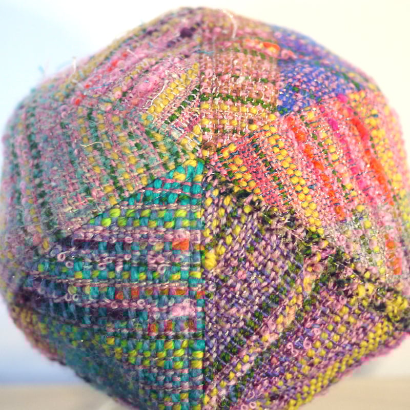 個性的】さをり織りのカラフル 6枚はぎベレー帽子 秋冬糸 2color