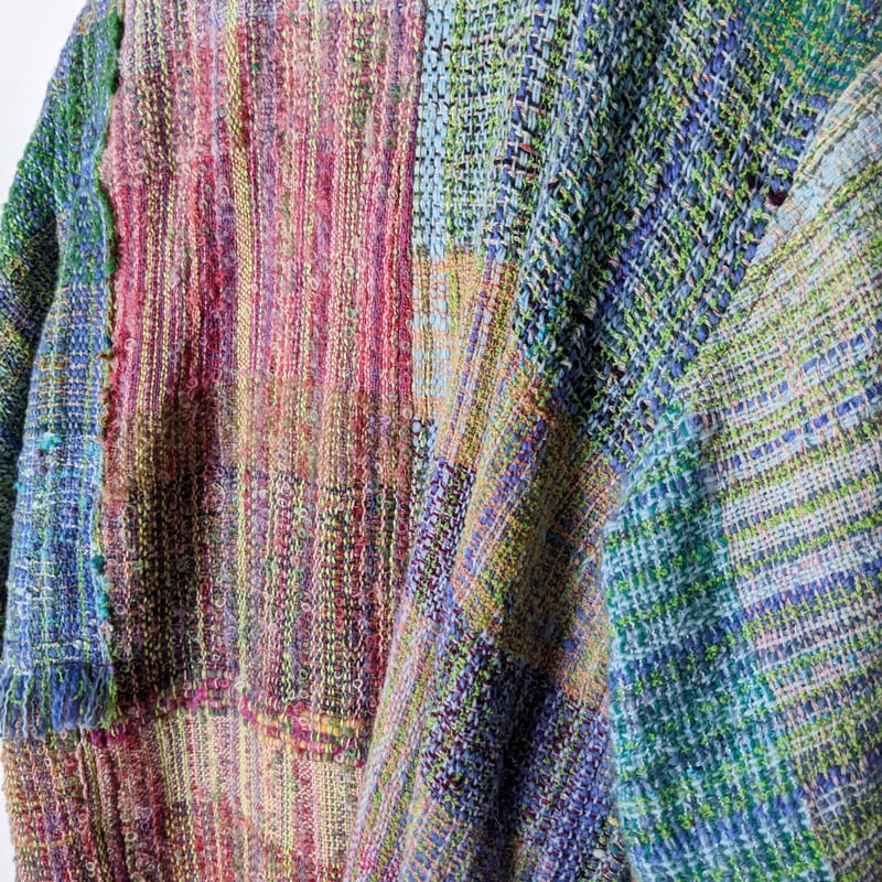 個性的】さをり織りの艶やかカラフルロングコート ノーカラー | tailor
