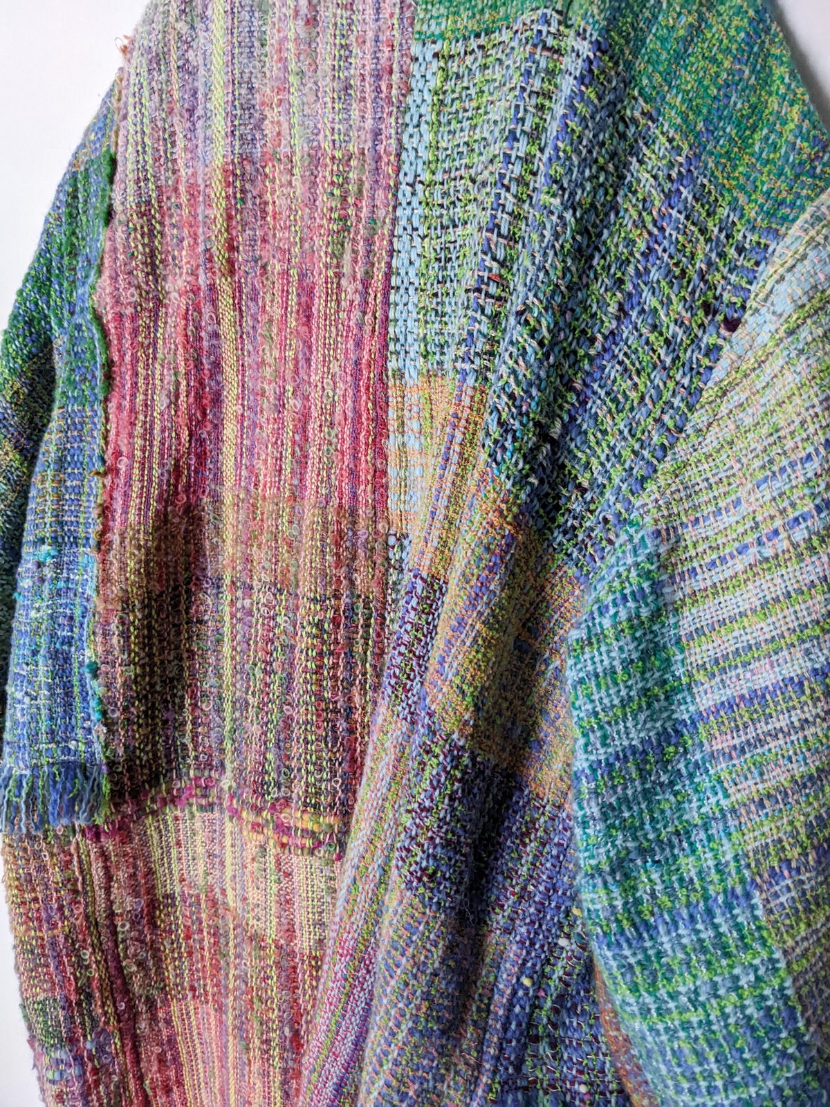 個性的】さをり織りの艶やかカラフルロングコート ノーカラー | tailor