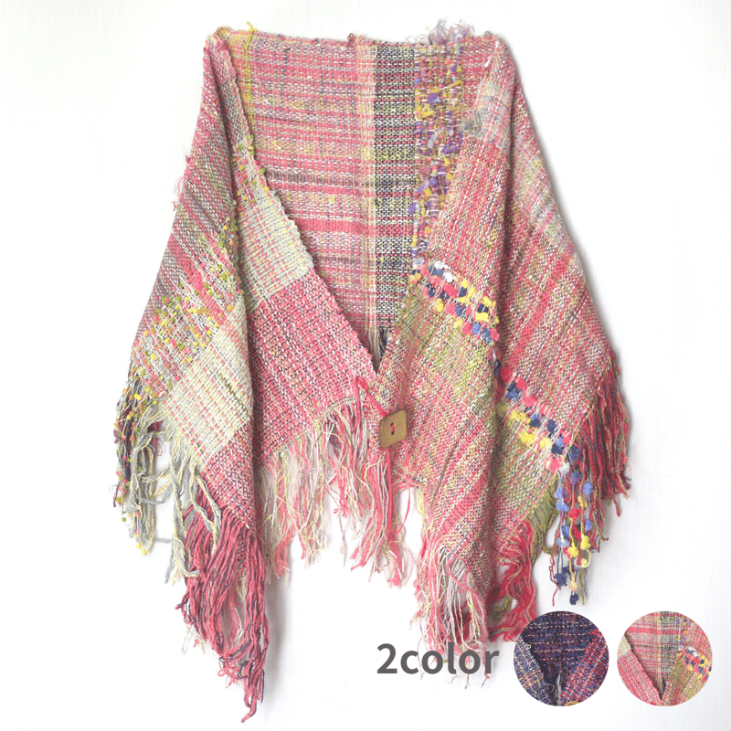 ハンドメイド手織り 手作り ストール 大きめ一点物 テーブルセンター 裂織