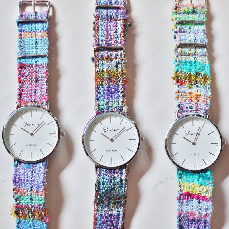 個性的】手織り 腕時計ベルト カラフルな一点物 2color | tailor