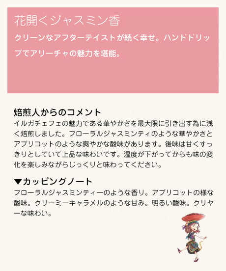 エチオピア イルガフェチェ アリーチャ［浅煎り］（100g）