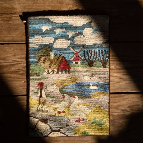 北欧スウェーデン 1970s 手織りTapestry タペストリー 壁掛け