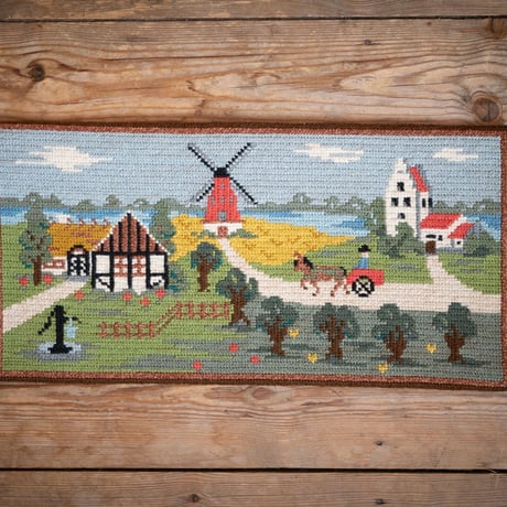 北欧スウェーデン 1980s 手織りTapestry タペストリー 壁掛け