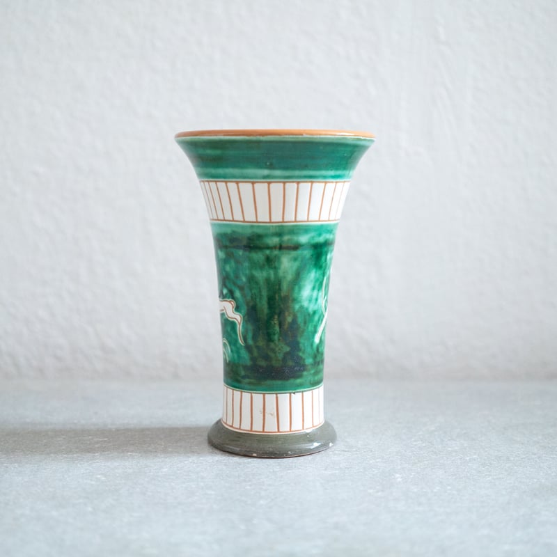 北欧 デンマーク Haunsø ハウンソー 花瓶 緑 | Scandinavian Keramik