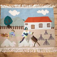 フレミッシュ織　額付　（北欧　スウェーデン織物） 北欧スウェーデン フレミッシュ織 絵織物 FLAMSKVÄVNAD