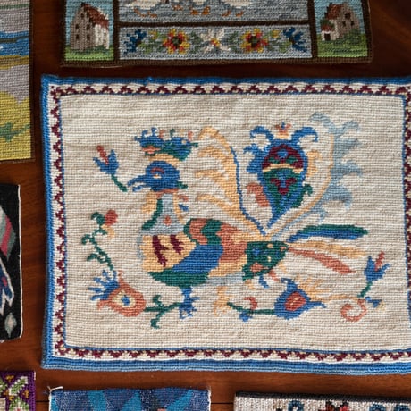 北欧スウェーデン 1980s 手織りTapestry タペストリー 壁掛け