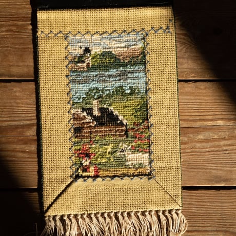 北欧スウェーデン 1980s 手織りTapestry タペストリー 壁掛け