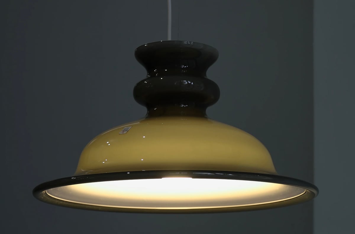 北欧デンマーク 1980s Holmgaard Tivoli 白 ペンダントランプ